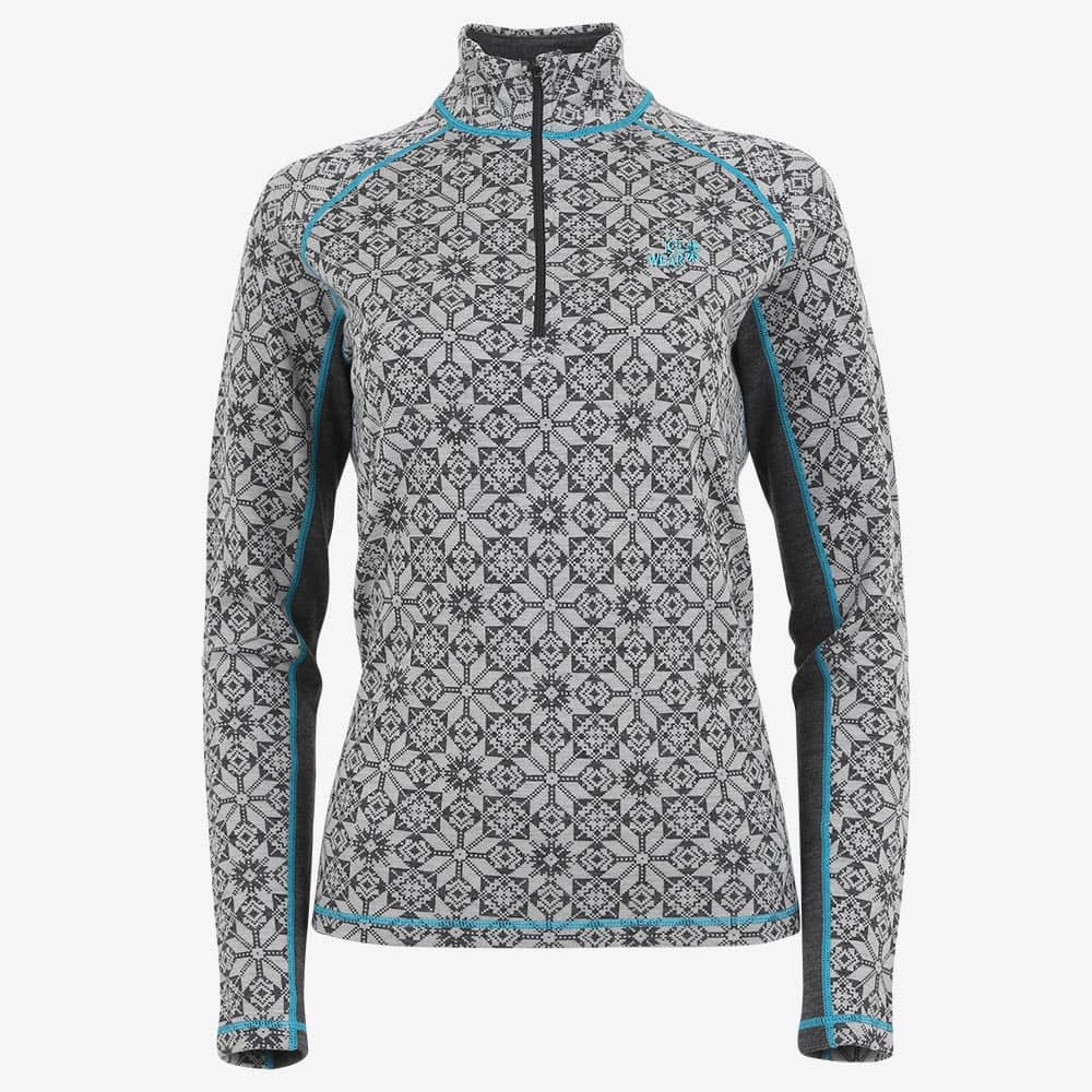 HVÍTANES hálfrennd merínó ullarpeysa í dömusniði